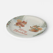 Playful Squirrels in Christmas Winter Forest Papieren Bordje (Gekanteld)