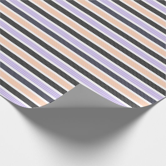 Playful Striped Polka Dot Pattern Cadeaupapier (Hoek)