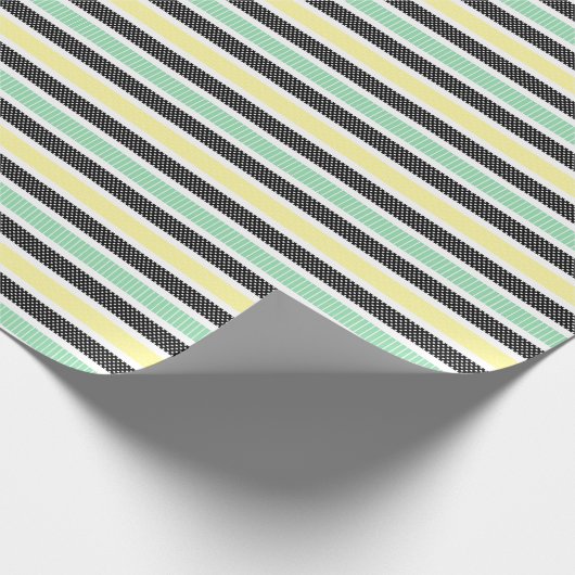 Playful Striped Polka Dot Pattern Cadeaupapier (Hoek)