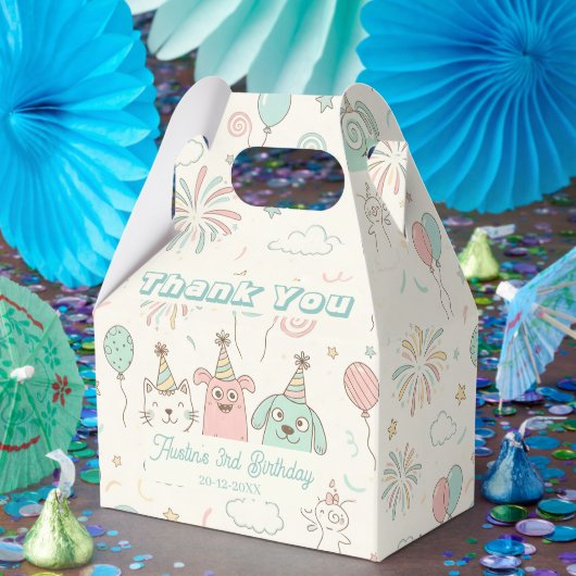 Playful Sweet and Three Kids Birthday Favor Box Bedankdoosjes (Feest)