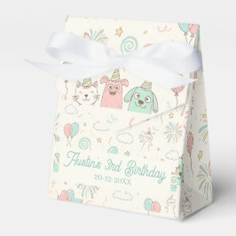 Playful Sweet and Three Kids Birthday Favor Box Bedankdoosjes