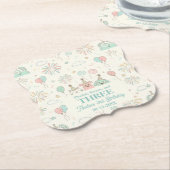 Playful Sweet and Three Kids Birthday  Kartonnen Onderzetters (Gekanteld)