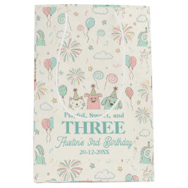 Playful Sweet and Three Kids Birthday  Medium Cadeauzakje