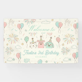 Playful Sweet and Three Kids Birthday  Spandoek