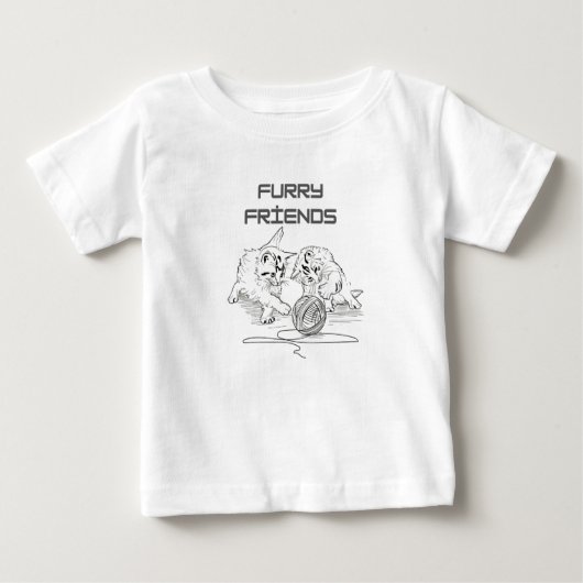 Playful Thread Tango — Two Kittens at Play T-Shirt (Voorkant)