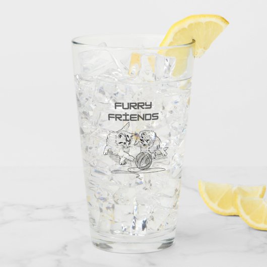 Playful Thread Tango — Two Kittens at Play T-Shirt Glas (Achterkant ijs)