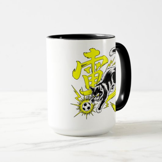Playful Thunder Cat Mug - Perfect for Soccer Lover Mok (Voorkant rechts)