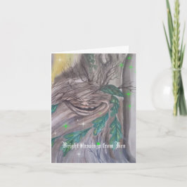 Playful tree spirit blessings card kaart