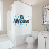 Playful, trillend, bold, modern design Be Awesome Douchegordijn (In situ)
