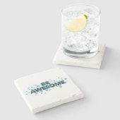 Playful, trillend, bold, modern design Be Awesome Stenen Onderzetter (Zijkant)