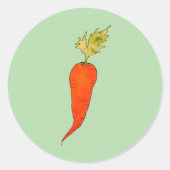 Playful Watercolor Carrot Ronde Sticker (Voorkant)