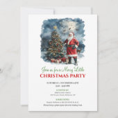 Playful Watercolor Christmas Scene Holiday Invite Kaart (Voorkant)