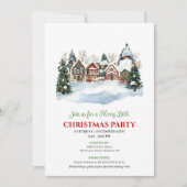 Playful watercolor winter scene Christmas party  Kaart (Voorkant)