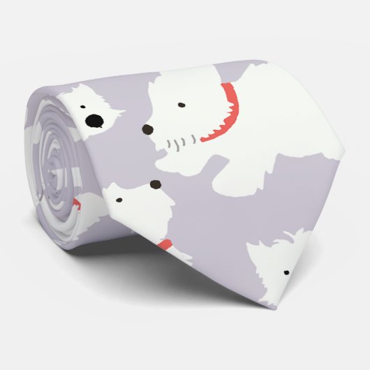 Playful Westie Stropdas (Opgerold)