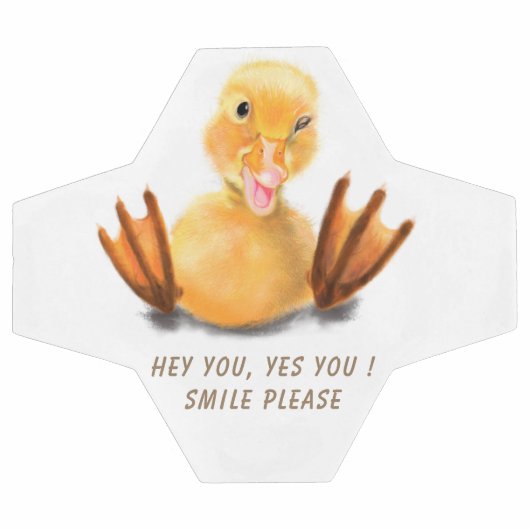 Playful Yellow Duckling Wink Soccer Ball Smile Voetbal (Enkel)