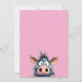 Playful Zoo Animals Pink Party Announcement Kaart (Achterkant)