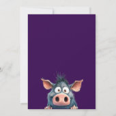 Playful Zoo Animals Pink Party Announcement Kaart (Achterkant)