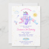 Playground Birthday Party Invitation for Girls Kaart (Voorkant)