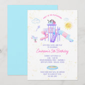 Playground Birthday Party Invitation for Girls Kaart (Voorkant / Achterkant)