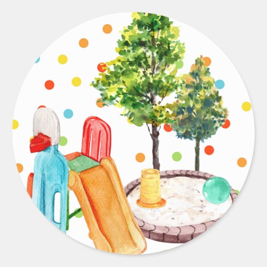 Playground Happy Birthday Sticker Polkadots Park (Voorkant)