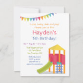 Playground House Kids Verjaardagsfeestje Uitnodigi Kaart (Voorkant)