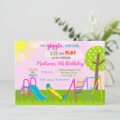 Playground Park Birthday Invitations Kaart (Staand voorkant)