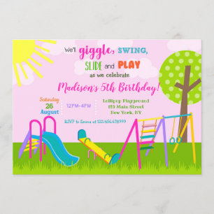 Playground Park Birthday Invitations Kaart