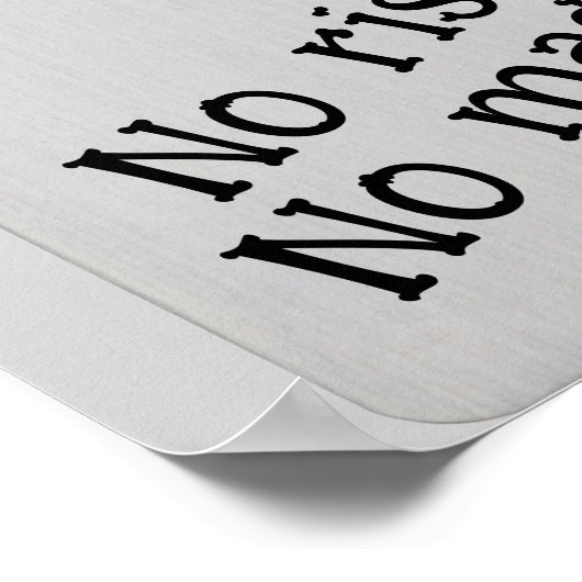 Playing card art -no risk no magic  poster (Hoek)