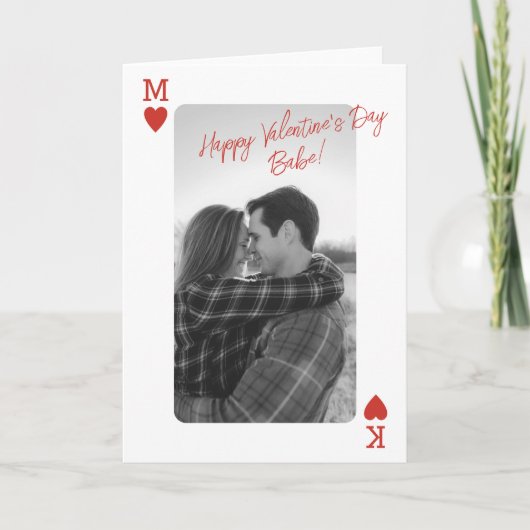 Playing Card Couple Photo Love Valentine's Day Feestdagen Kaart (Voorkant)