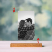 Playing Card Couple Photo Romantic Love Heart Gift Acryl Bord (Neutraal)