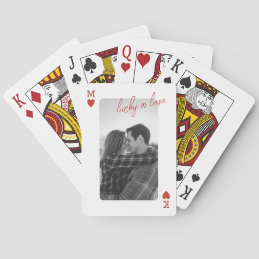 Playing Card Couple Photo Romantic Love Heart Gift Pokerkaarten (Achterkant)