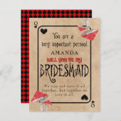 Playing Card Crazy Mushrooms Bridesmaid Feestdagenkaart (Voorkant / Achterkant)