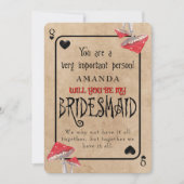 Playing Card Crazy Mushrooms Bridesmaid Kaart (Voorkant)