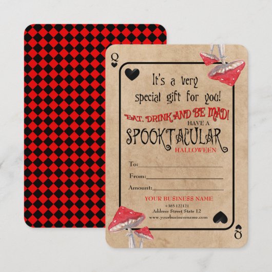 Playing Card Crazy Mushrooms Halloween (Voorkant / Achterkant)