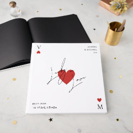 Playing Card Heart Casino Nevada Vegas Wedding Gastenboek