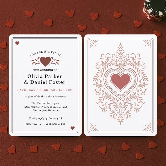 Playing Card Las Vegas Casino Wedding  Kaart