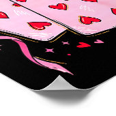 Playing Cards 6 7 Of Hearts 67 Six Seven Bow Valen Poster (Hoek)