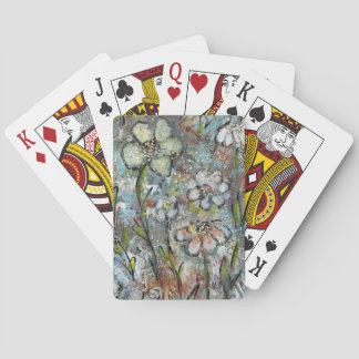 Playing cards featuring mixed media floral design pokerkaarten