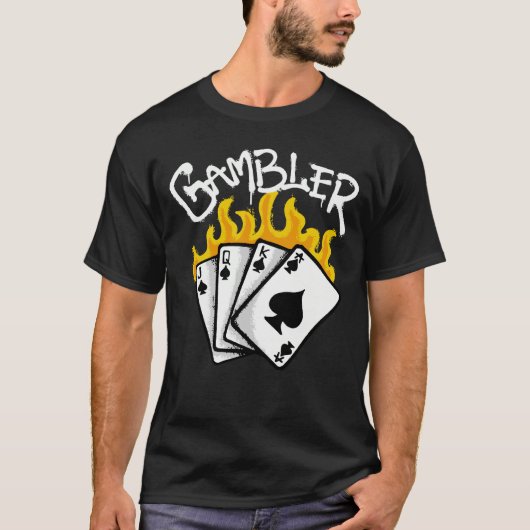 Playing Cards in Flames streetwear T-shirt (Voorkant)
