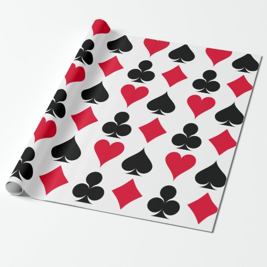 Playing cards symbols pattern cadeaupapier (Uitgerold)