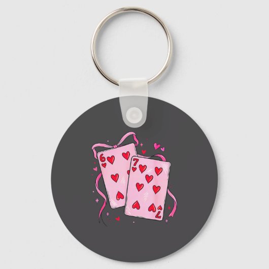 Playing Cards Valentine 6 7 Boys Girls Valentine S Sleutelhanger (Voorkant)