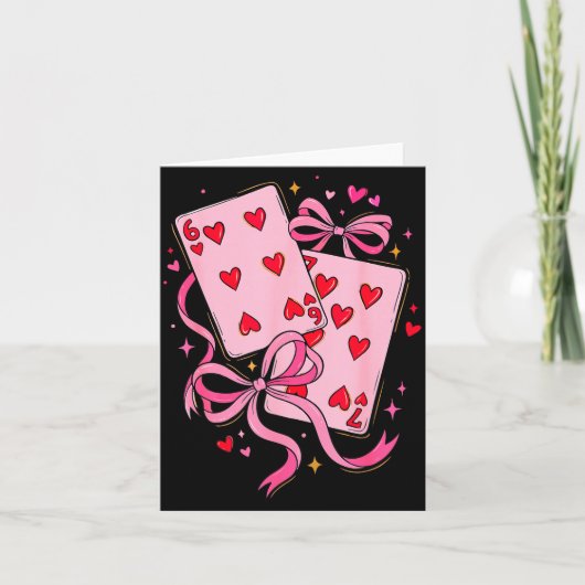 Playing Cards Valentine 6 7 Six Seven Meme Preppy Kaart (Voorkant)