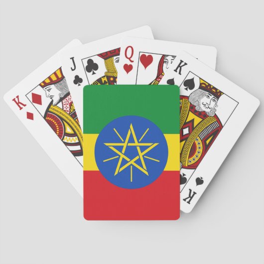 Playing Cards with flag of Ethiopia Pokerkaarten (Achterkant)