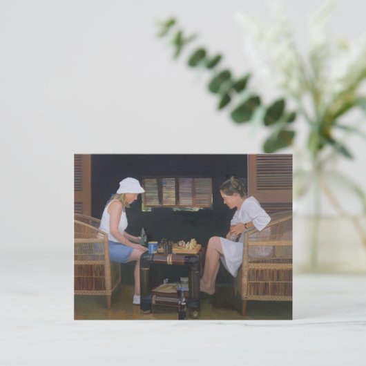 Playing Chess at Goldeneye Briefkaart (Staand voorkant)