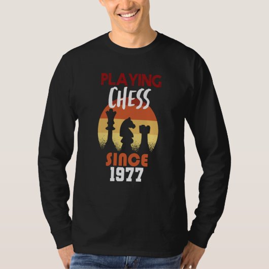 Playing chess since 1977 t-shirt (Voorkant)