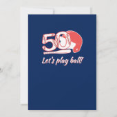 Playing His 50th Inning Baseball Birthday Party Kaart (Achterkant)