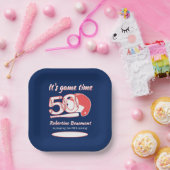 Playing His 50th Inning Baseball Birthday Party Papieren Bordje (Feest)