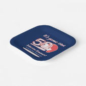 Playing His 50th Inning Baseball Birthday Party Papieren Bordje (Gebogen)