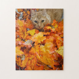 Playing in the Leaves Puzzle, 11" x 14", 252 pcs Legpuzzel