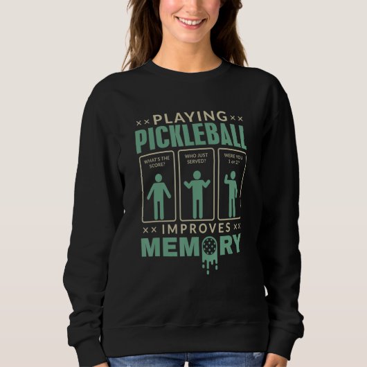 Playing Pickleball Improves Memory retro green Pic Trui (Voorkant)